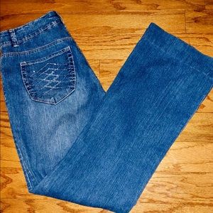 Style & Co Boot Cut Bling Button Jeans Women Sz 8